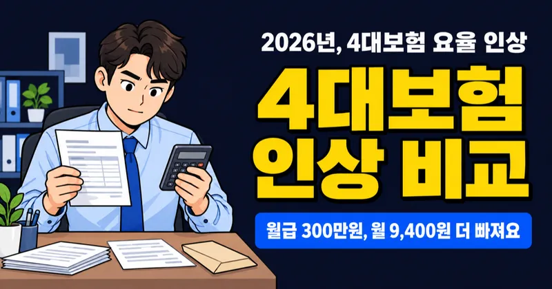 2026 4대보험 요율 인상, 내 월급에서 매달 9,400원이 더 빠진다