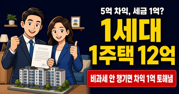 아파트 양도세 5억 차익에 1억? 1세대 1주택 12억 비과세 안 받으면 손해