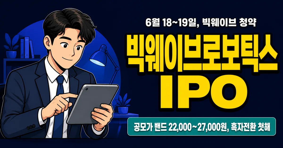 빅웨이브로보틱스 공모주, 공모가 22,000~27,000원 흑자전환 첫해 IPO 체크포인트
