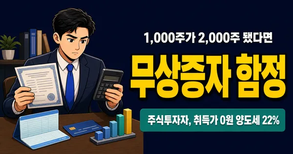 무상증자, 공짜로 주식 받았는데 세금은? 1,000주가 2,000주 되는 마법의 함정