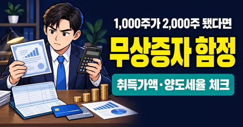 무상증자, 공짜로 주식 받았는데 세금은? 1,000주가 2,000주 되는 마법의 함정