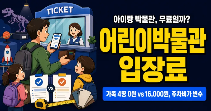 어린이박물관 입장료 4천원인데, 가족 4명은 얼마일까?