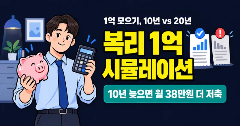 복리 10년 vs 20년, 1억 만들기 시뮬레이션