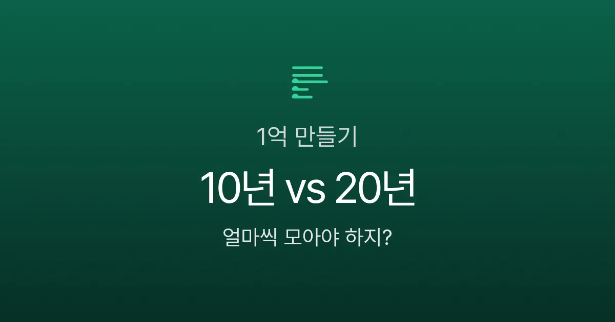 복리 10년 vs 20년, 1억 만들기 시뮬레이션
