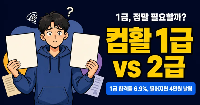 컴활 1급 실기 합격률 6.9%, 2급은 47%? 응시료 4만원 아끼는 급수 선택법