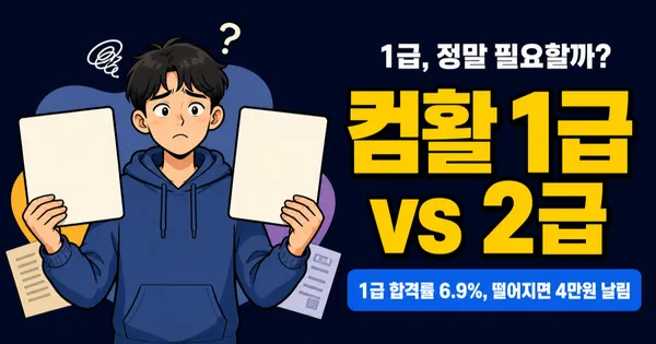 컴활 1급 실기 합격률 6.9%, 2급은 47%? 응시료 4만원 아끼는 급수 선택법