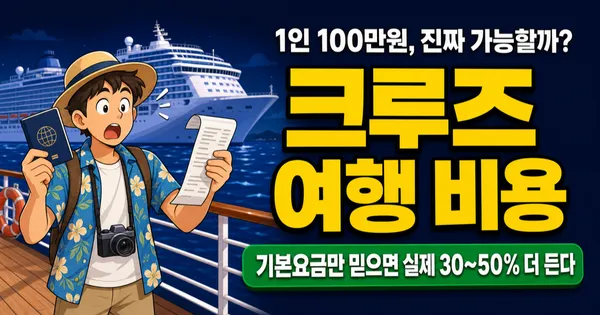 크루즈 여행 비용, 1인 100만원이면 가능할까? 선실·노선별 실제 가격 비교