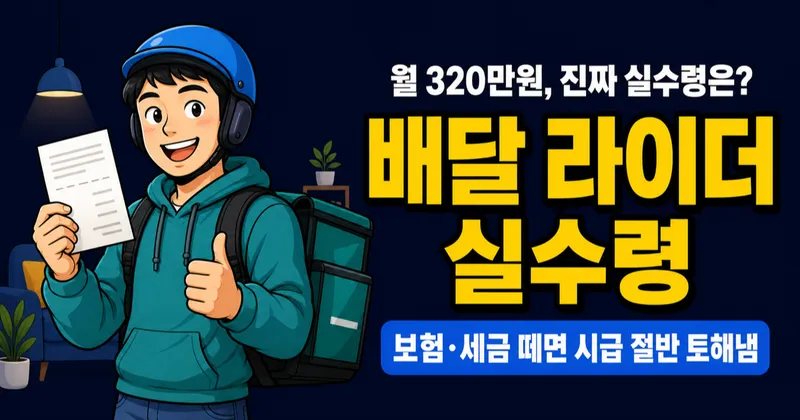배달 라이더 월수입 320만원의 함정, 보험·세금 떼면 실수령은?
