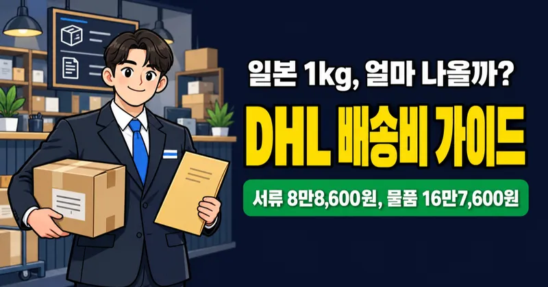 DHL 배송비, 일본 1kg 16만7,600원인데 서류면 8만8,600원?