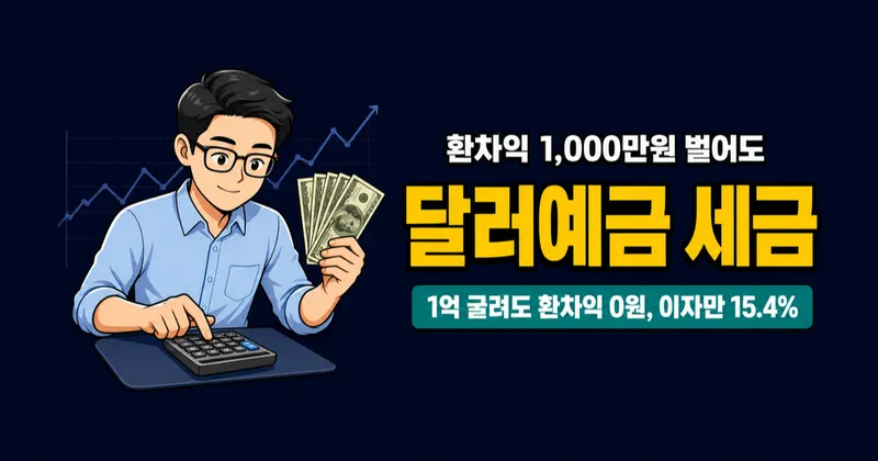 달러예금 환차익 세금 0원? 1억 굴려도 비과세, 이자 15.4%만 떼는 진짜 이유