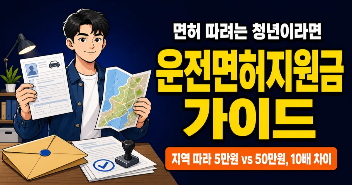 운전면허지원금, 최대 50만원 받을 수 있다고요? 지역 따라 10배 차이 납니다