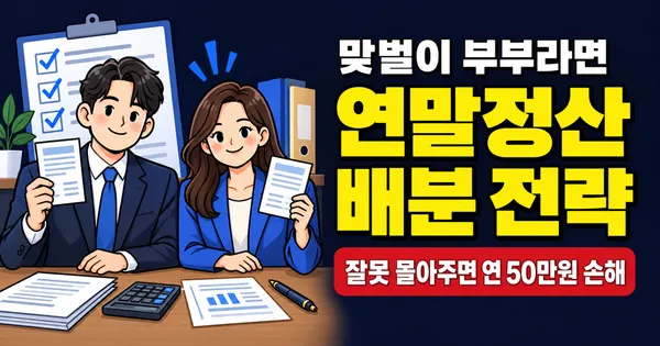 맞벌이 부부 연말정산, 누구에게 몰아줘야 할까? 공제 배분 최적화 전략