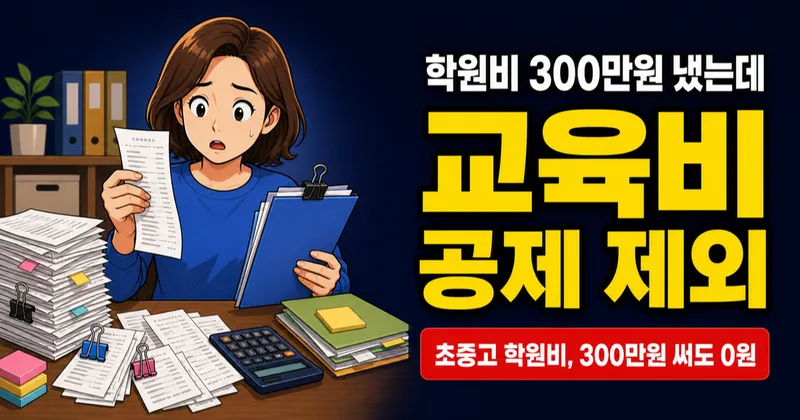 교육비 공제 안 되는 경우는? 학원비 300만원 냈는데 공제 0원인 이유