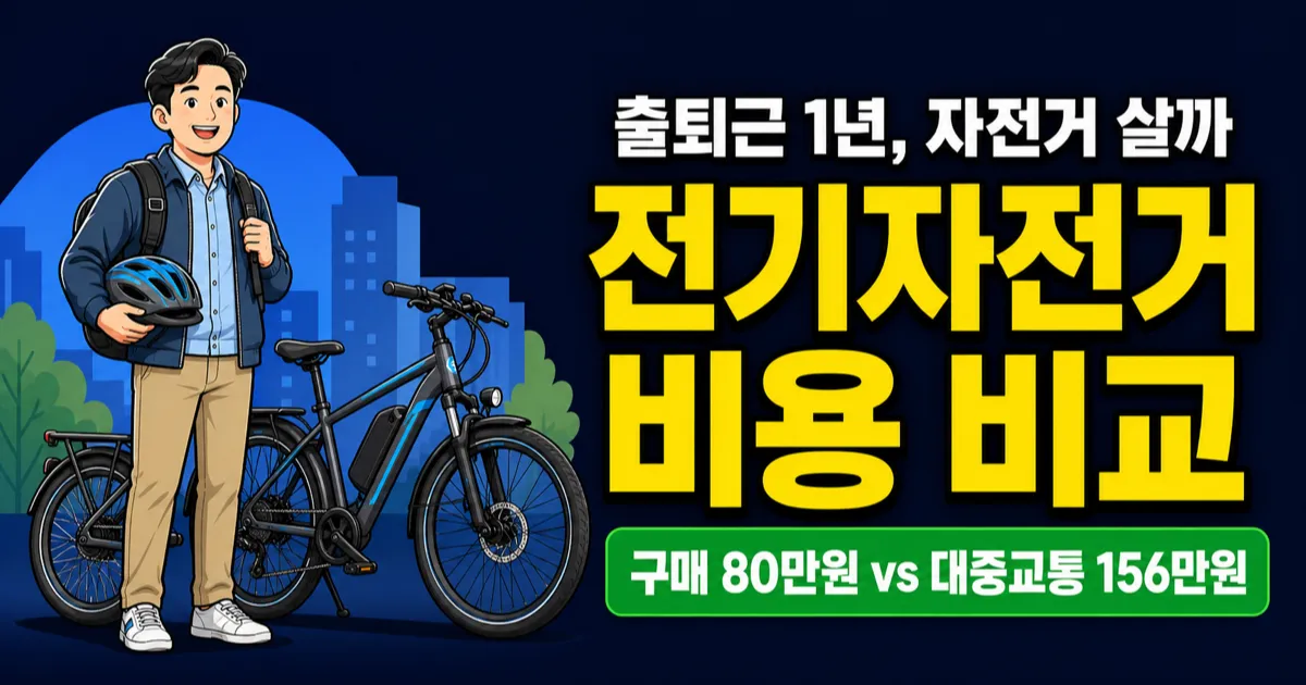 전기자전거 60만원 vs 300만원, 출퇴근 1년 굴리면 대중교통보다 절약될까?