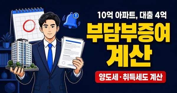 부담부증여 10억 아파트, 대출 4억 넘기면 세금 줄까?