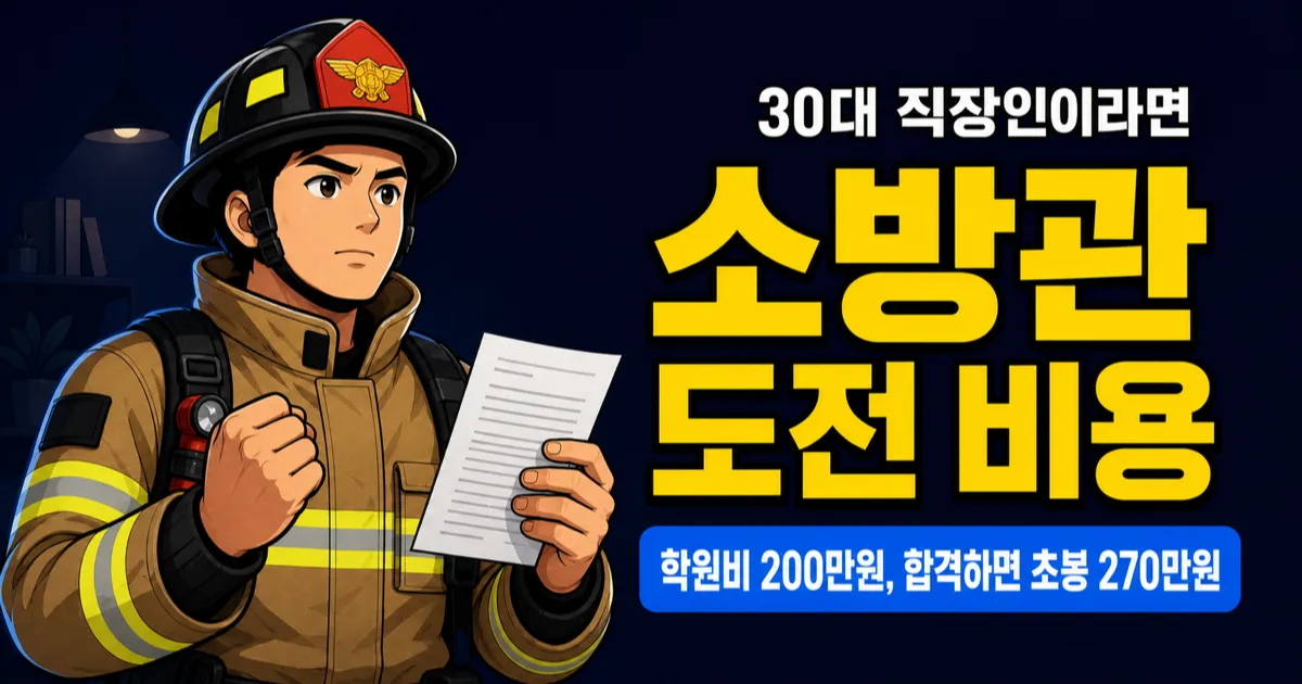 소방관 학원비 200만원에 합격하면 초봉 270만원? 2026년 2,891명 채용