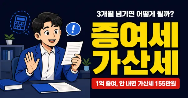 증여세 3개월 안 내면 가산세 얼마? 1억 증여 시 최대 200만원 더 낸다