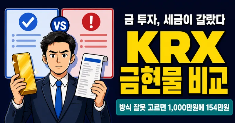 ACE KRX 금현물 장단점, 같은 금값인데 세금 154만원 차이 (vs ETF·금통장)