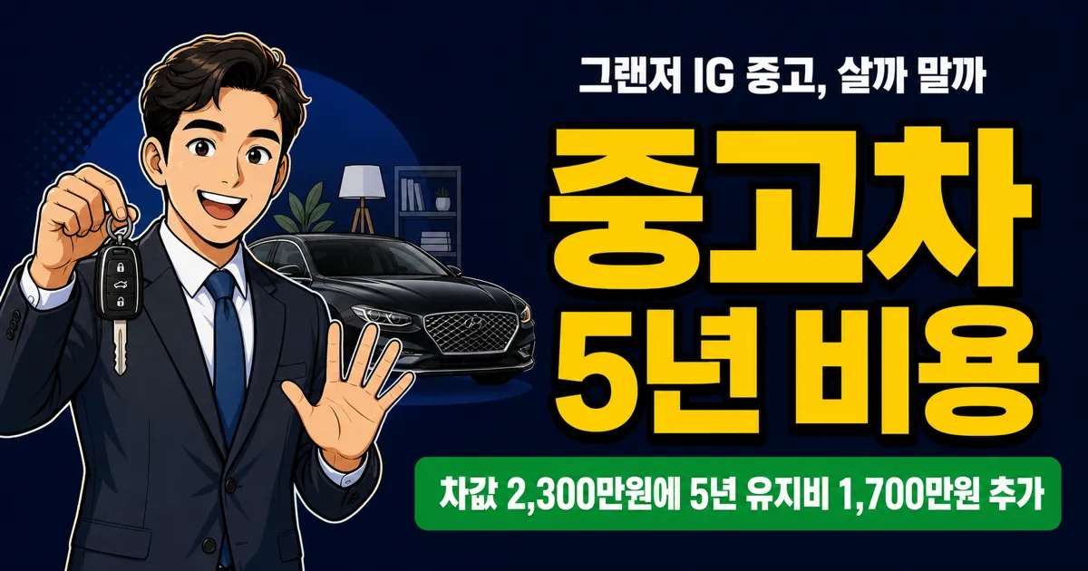 그랜저 IG 중고차 1,500–2,300만원, 5년 유지비까지 더하면 4,000만원?
