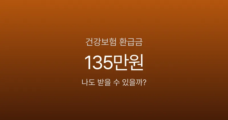 건강보험 환급금, 1인당 평균 131만원인데 신청 안 하셨나요?