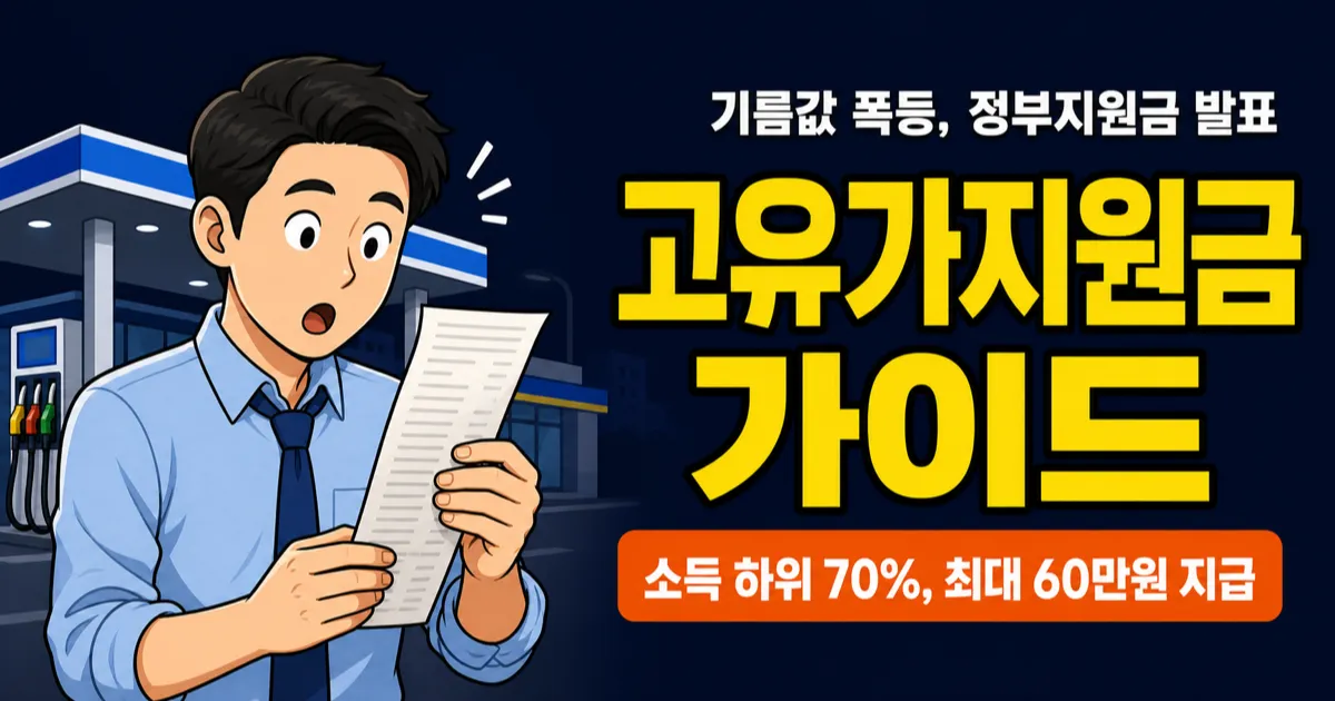 고유가지원금, 소득 하위 70%면 최대 60만원 받는다고요? 내가 해당되는지 확인하는 법