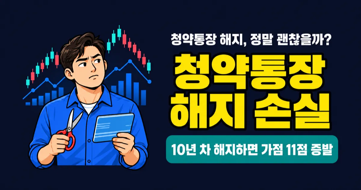 청약통장 해지 불이익 4가지, 10년 차가 계산한 실제 손실액