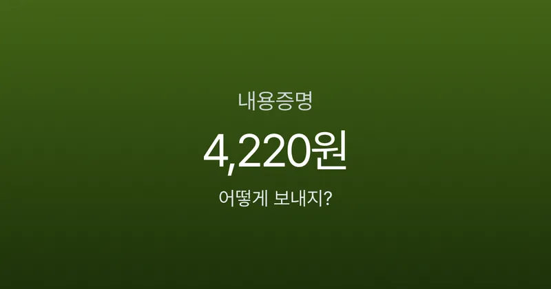 내용증명 4,220원 vs 소송 300만원, 안 보내면 오히려 손해인 이유