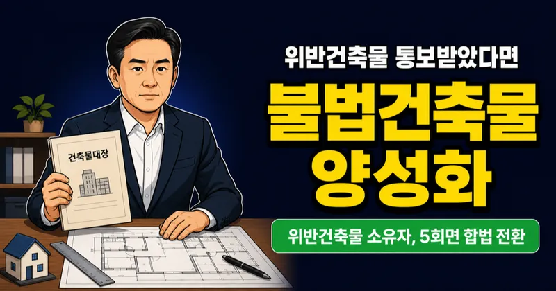 불법건축물 양성화 특별법 2026, 이행강제금 5회면 합법 전환되나?