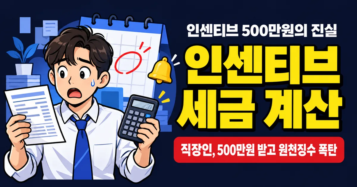 인센티브 세금 계산, 500만원 받으면 실수령액은?