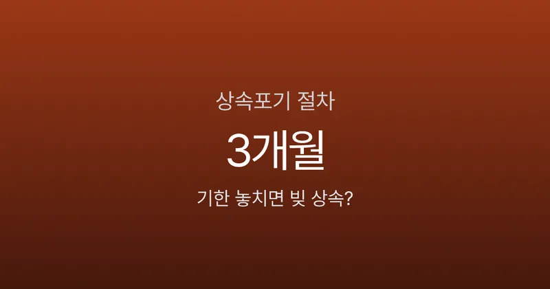 상속포기, 3개월 안에 안 하면 빚 떠안습니다 — 절차·서류·비용 한번에