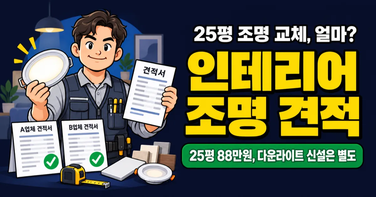 인테리어 조명 비용 25평 기준 비교