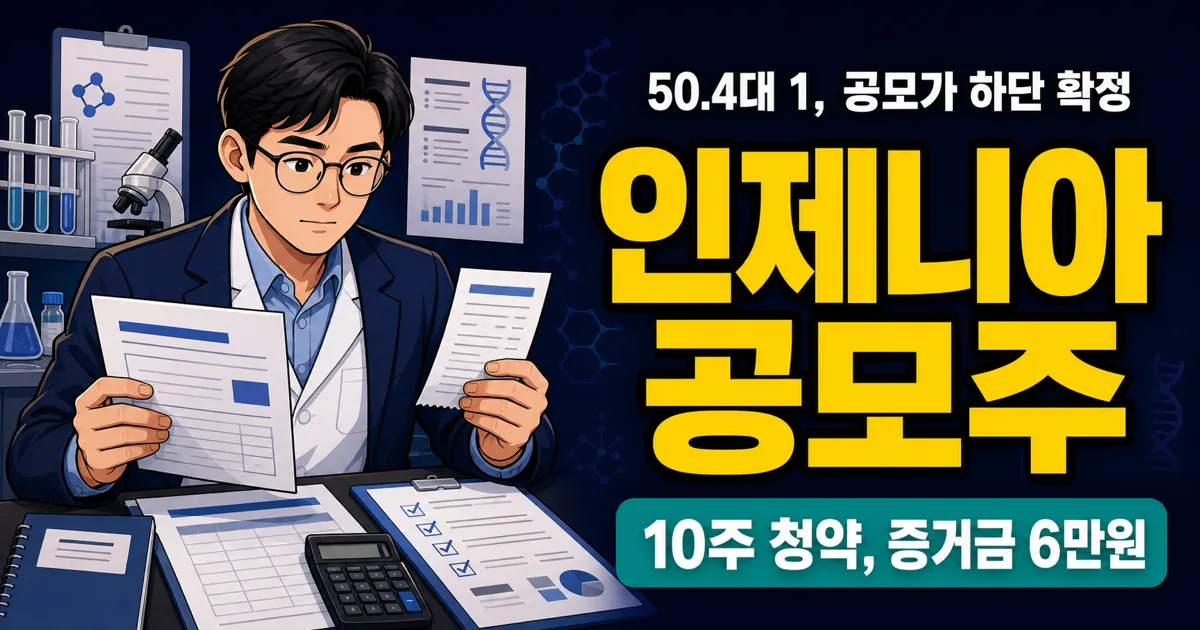 인제니아테라퓨틱스 공모주, 50.4대1인데 공모가 12,000원 의미는?