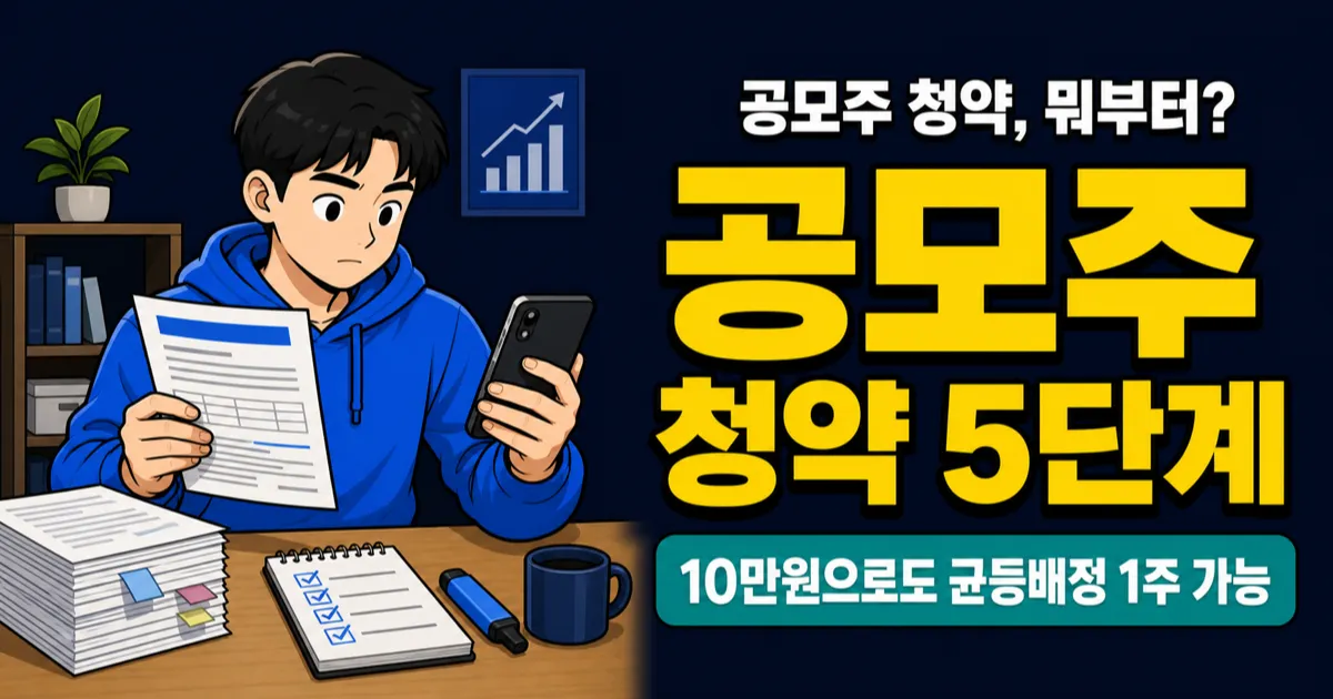 공모주 청약방법 5단계, 균등배정이면 10만원으로도 1주 받는다