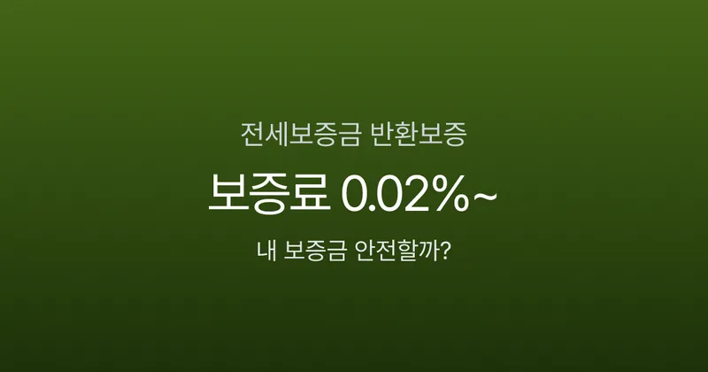 전세보증금 반환보증, 보증료 연 8만원으로 2억을 지킬 수 있다?