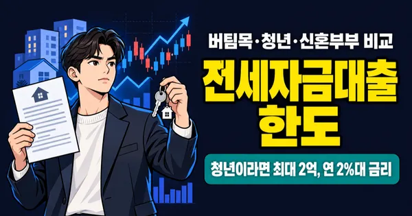 전세자금대출 한도 최대 3억? 버팀목·청년·신혼부부 조건 비교 (2026)