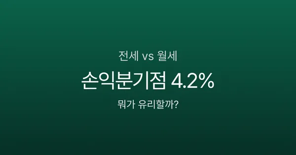 전세 vs 월세 고민, 보증금 2억이면 월세가 유리할 수도 있다?