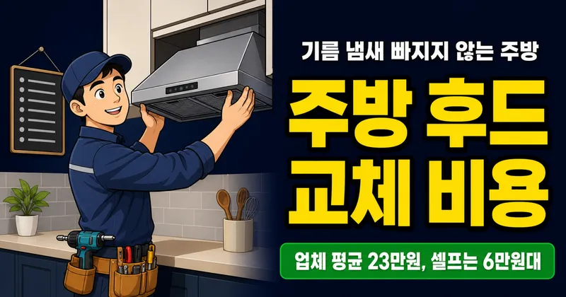 주방 후드 교체 비용 23만 원, 셀프 6만 원이면 충분할까?