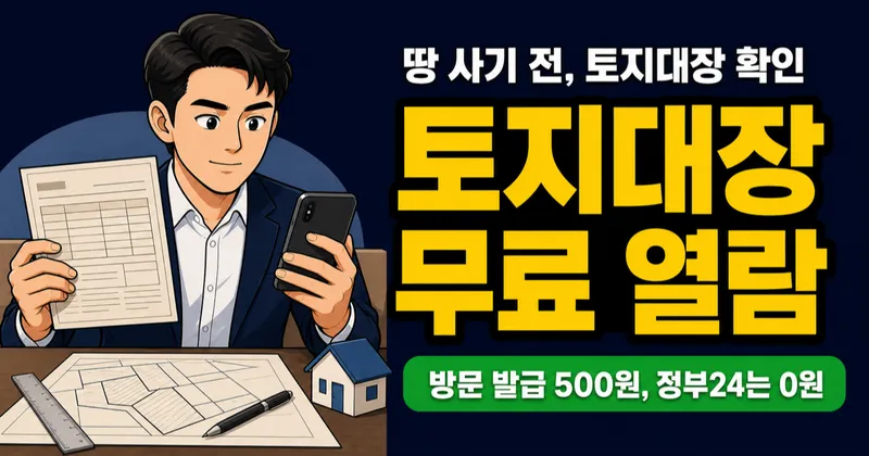 토지대장 열람, 정부24에서 무료인데 500원 내고 발급받는 사람이 많습니다