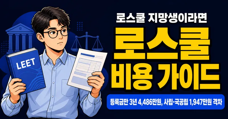 로스쿨 비용 3년 8천만원? 등록금부터 LEET·시험비까지 실제 총비용