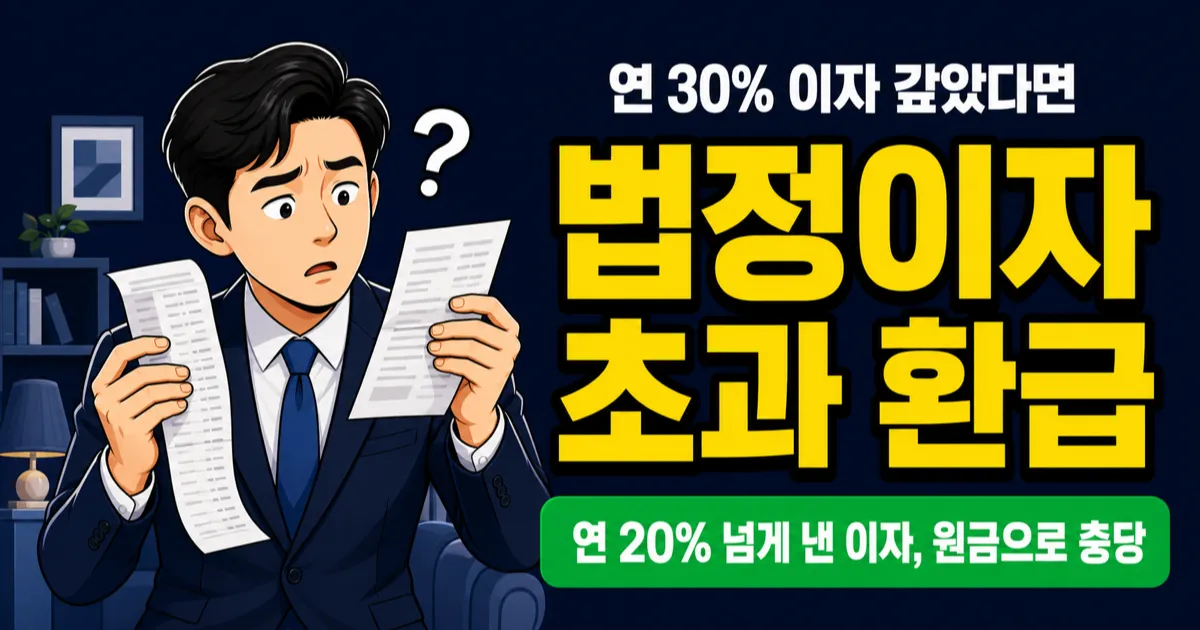 법정이자율 연 20% 초과해서 냈다면? 초과이자 돌려받는 3가지 방법