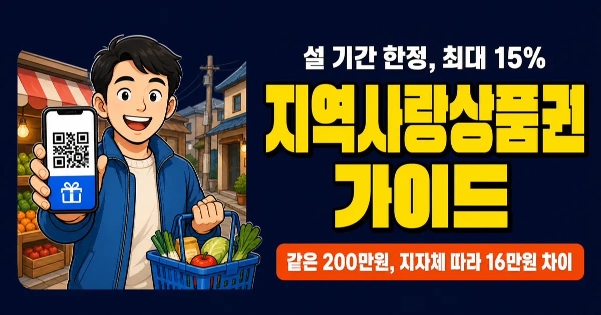 지역사랑상품권 할인 7–15%, 같은 200만원 충전인데 지자체별 30만원 차이?