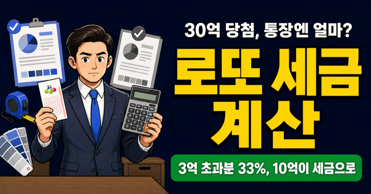 로또 1등 30억 당첨, 실수령액은 20억? 당첨금 세금의 진실