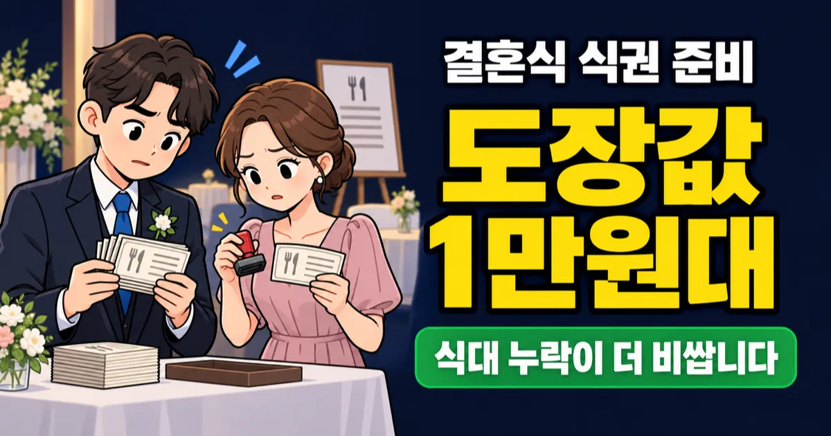 식권도장 1만원이면 충분할까? 결혼식 식권 스탬프 비용