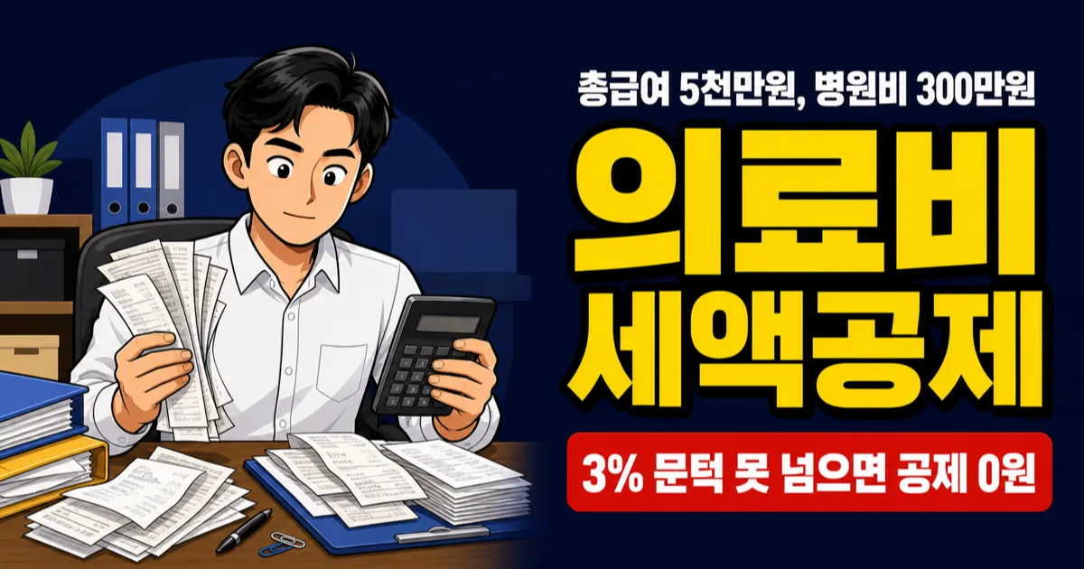 의료비 세액공제, 총급여의 3% 넘어야 받는다고요? 조건과 한도 총정리