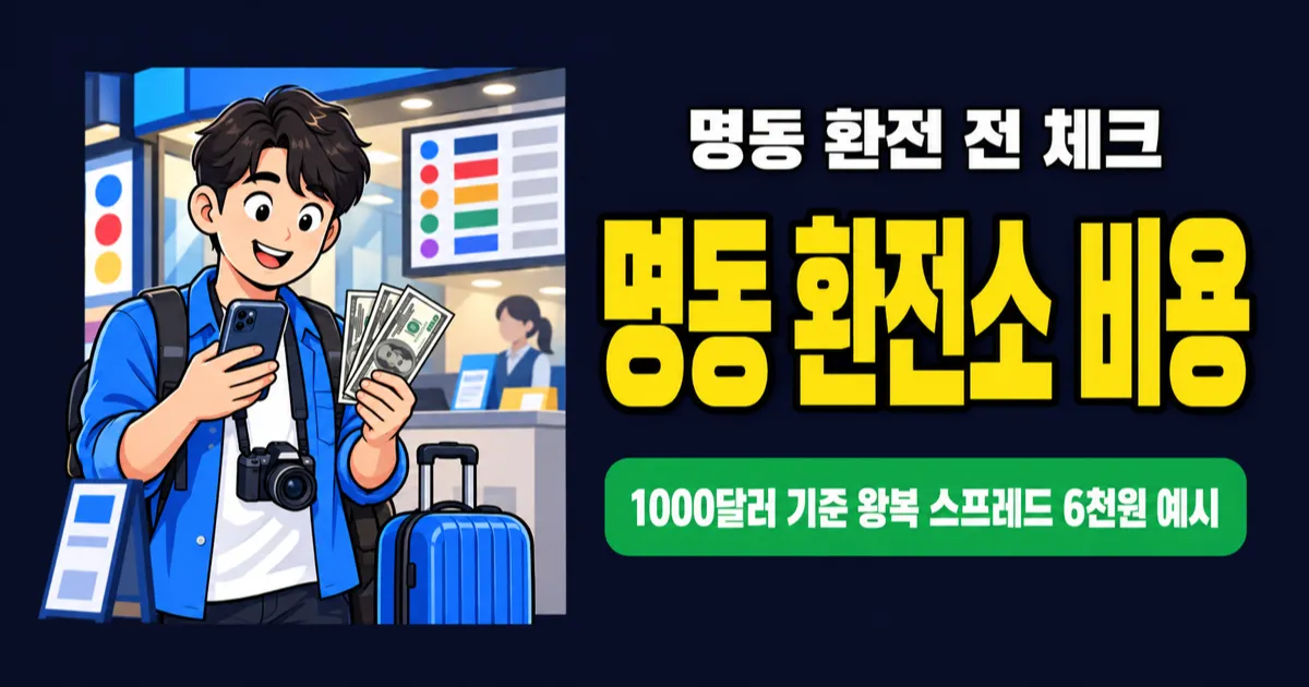 명동 환전소, 1000달러 바꾸면 스프레드 6천원일까?