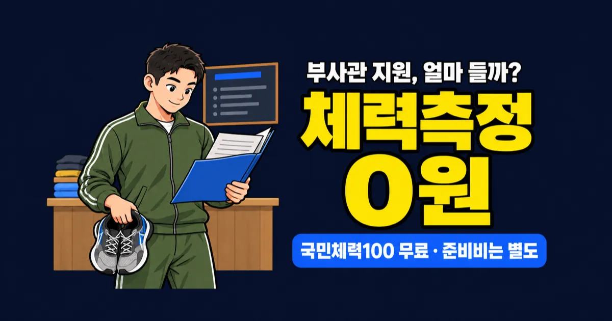 부사관 지원 비용, 체력측정 0원인데 준비비는 왜 다를까?
