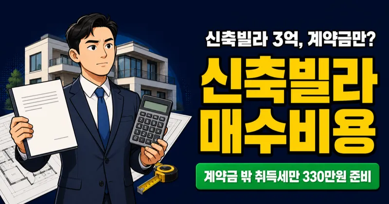 신축빌라 3억원 매수, 계약금 말고 1,000만원 더 필요할까?