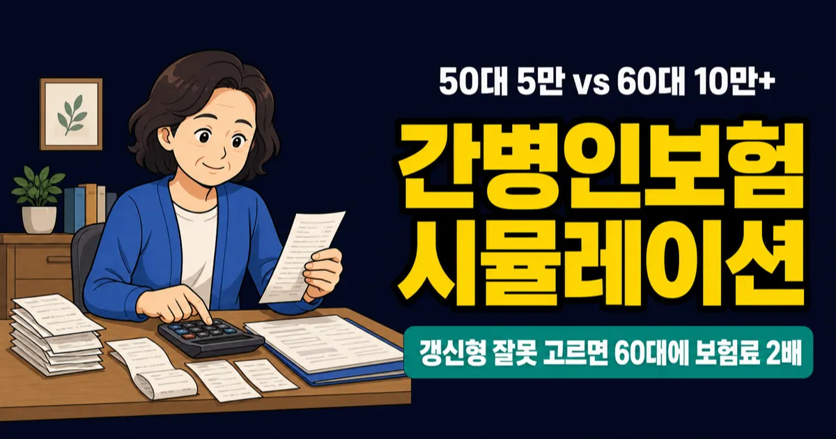 간병인보험 비용, 한 달 3만원이 정말 가능? 50대·60대 가입 시뮬레이션