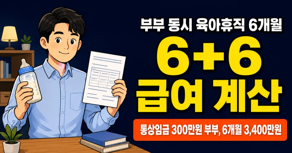 육아휴직 6+6 월급 300만원 부부, 6개월에 3,400만원?