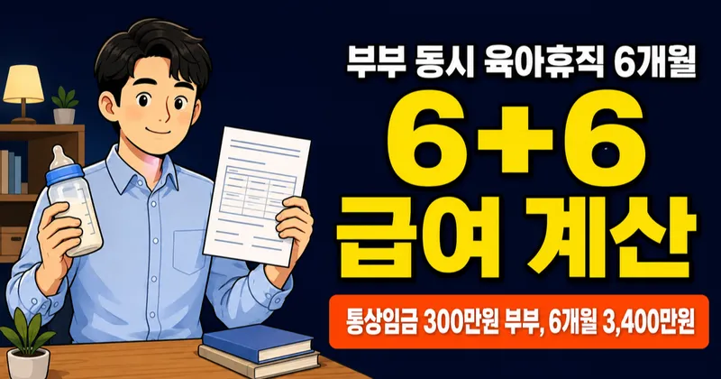 육아휴직 6+6 월급 300만원 부부, 6개월에 3,400만원?